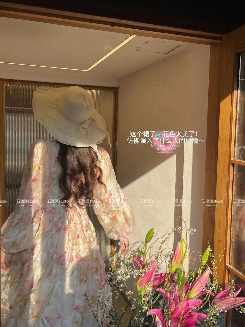 【石潇潇专属】连衣裙女2025春夏新款高级法式气质海边穿搭长裙