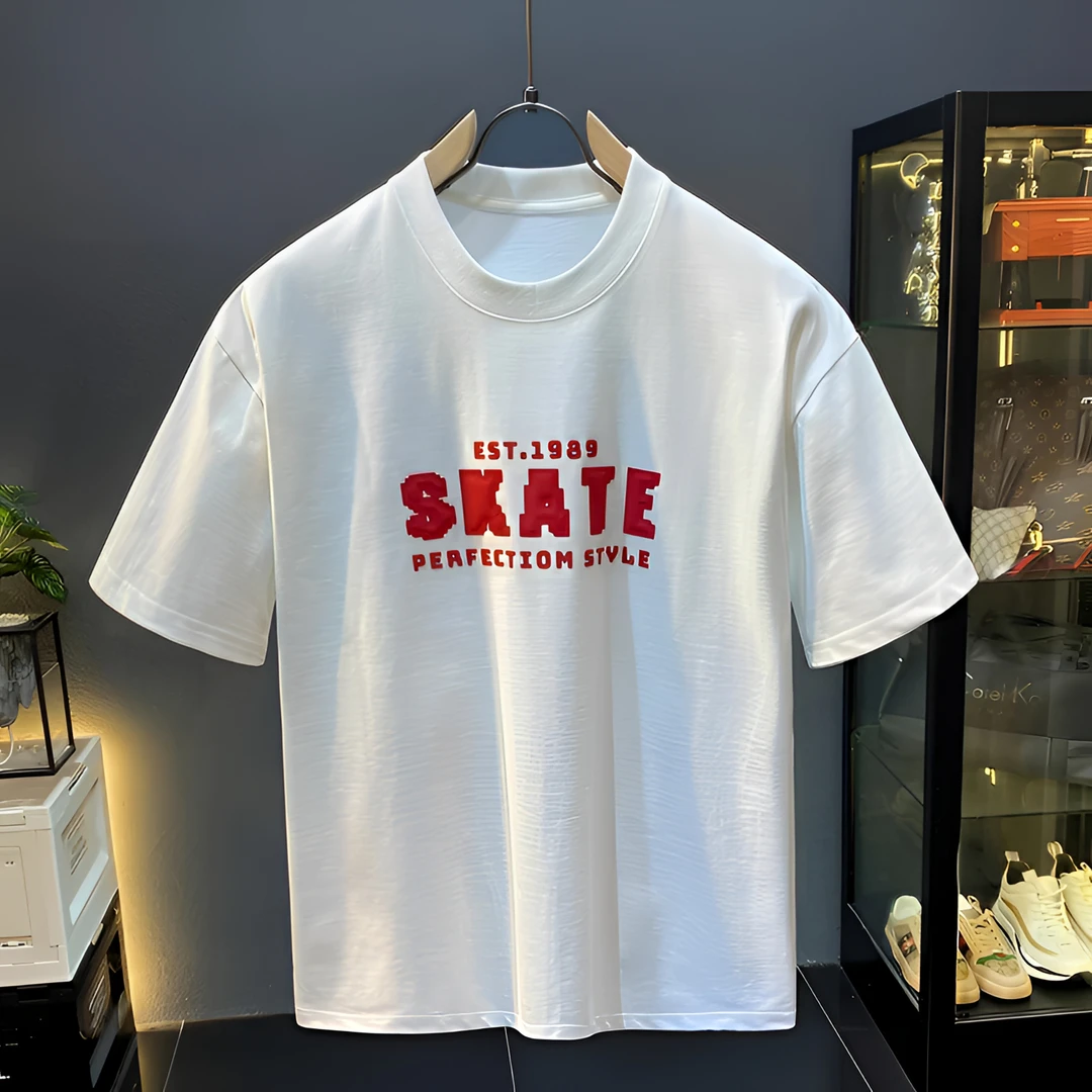 Cebrodz美式重磅纯棉宽松短袖男士打底衫2025新款大码休闲半袖T恤