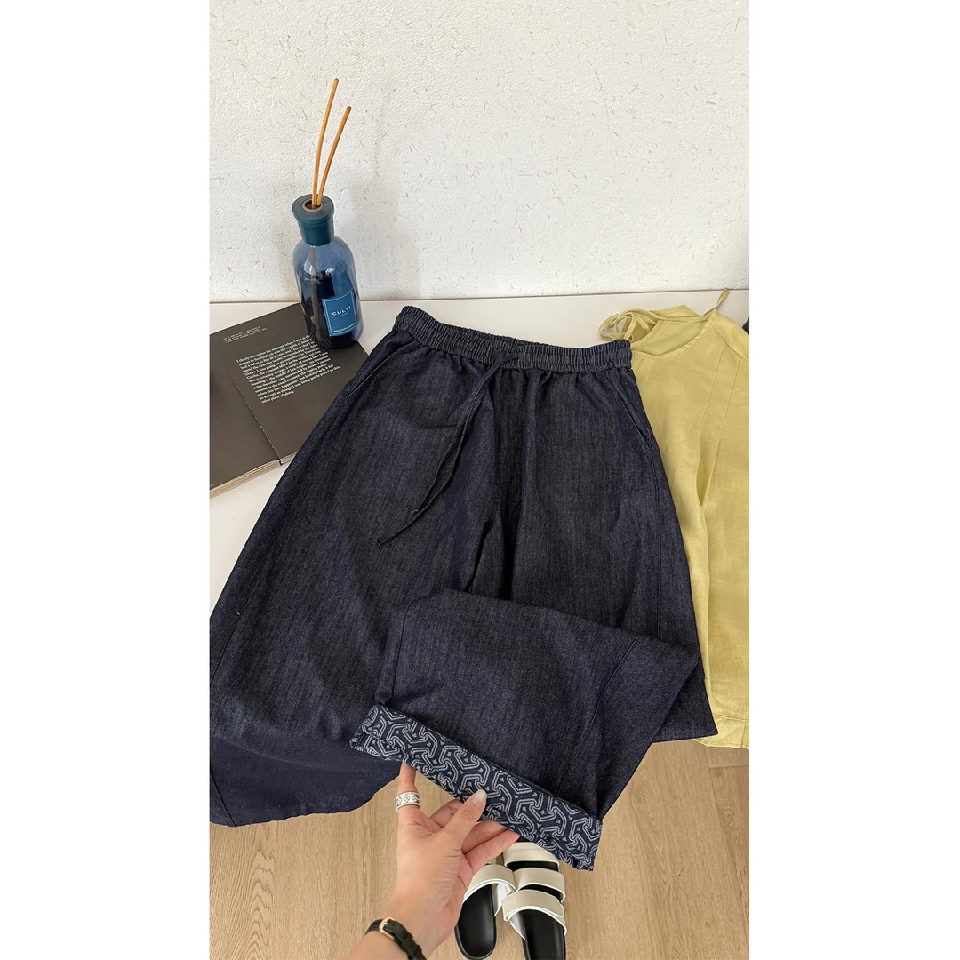 苏安家｜“凉皮牛仔” 莱赛尔超薄夏季专属牛仔裤图腾纹理新中式复古