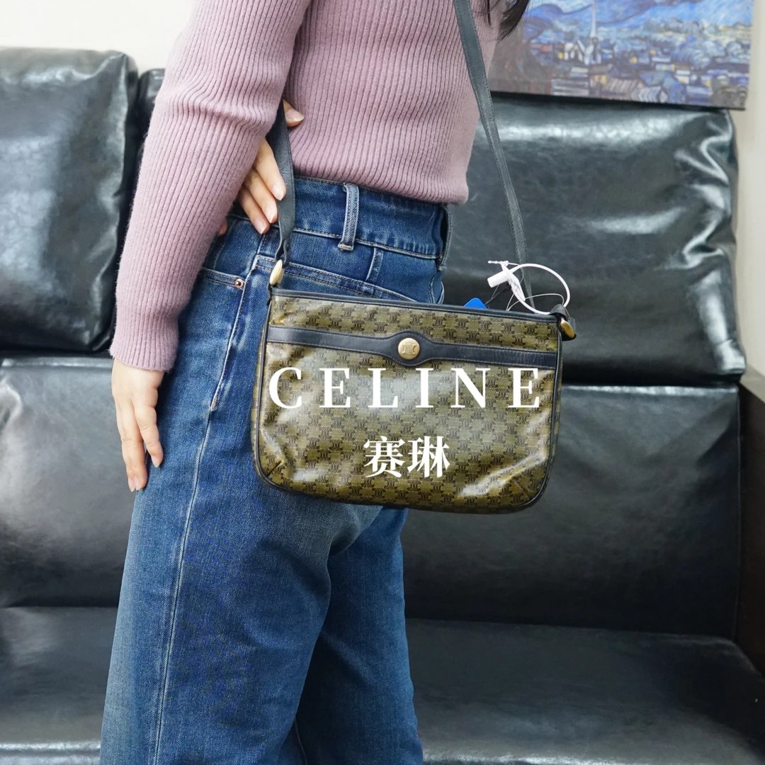 95新 Celine/思琳 绿色斜挎包/F3JJ01309799/9799