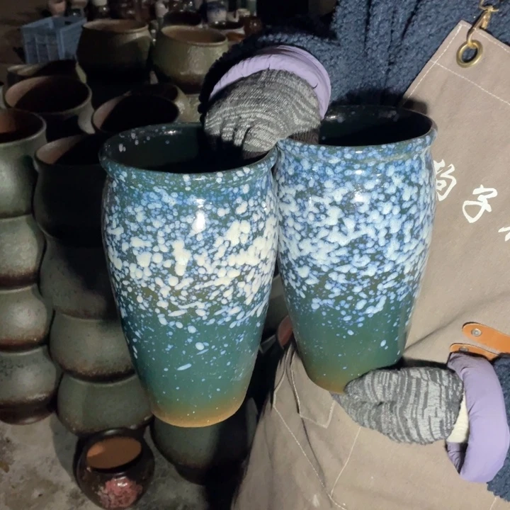 紫砂花盆口14高26瑕疵瑕疵