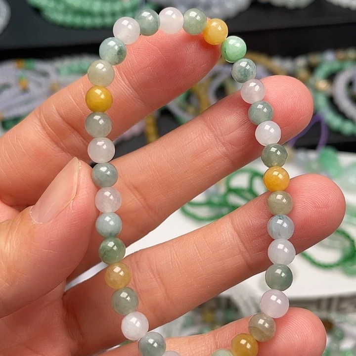 翡翠未镶嵌手链多宝手串