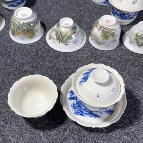 乐***天汪派第四代汪沁柴窑青花特价