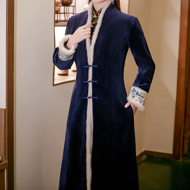 〔中式大衣15〕秋冬春厚款加绒大衣新中式国风大衣长款外套长袖风衣