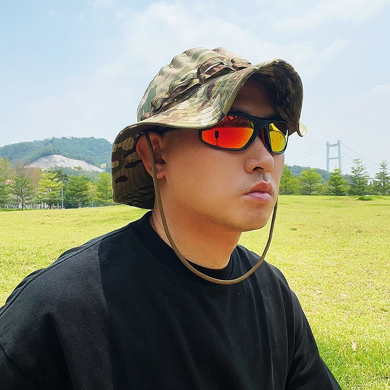 【升级款】夏季户外速干透气登山帽渔夫帽迷彩战术帽奔尼帽遮阳帽男