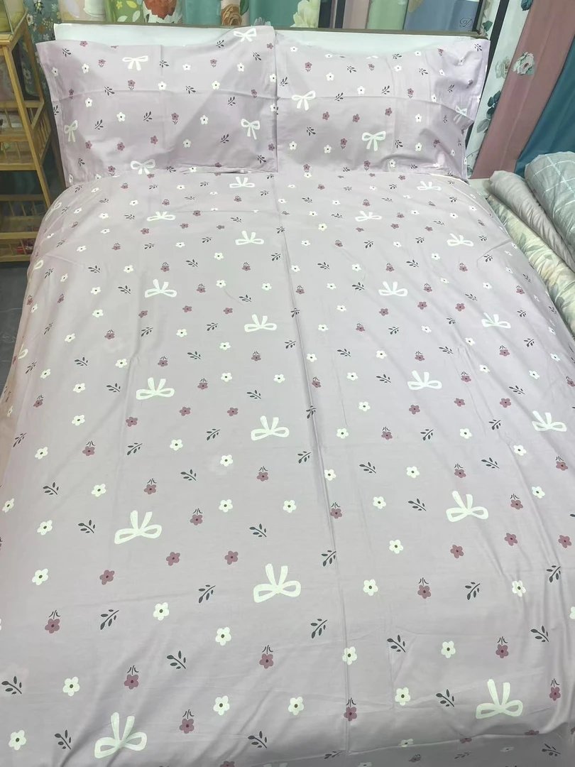 全棉斜纹布料 雪青色蝴蝶结【免费加工 不加工三米以上送拉链】