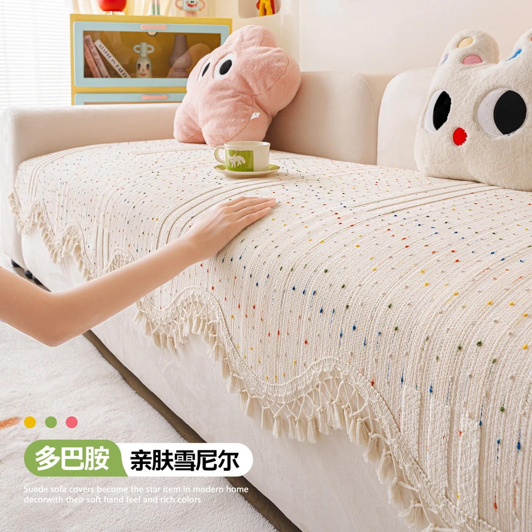 虹原风尚复古轻法式雪尼尔沙发垫四季通用2025新款防滑一片式坐垫