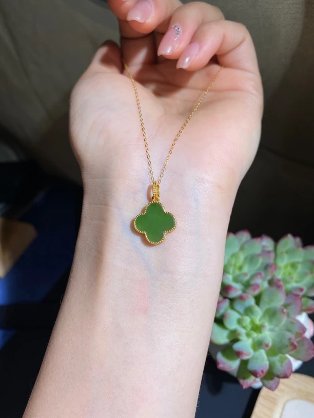 【橦芯珠宝】俄碧四叶草吊坠