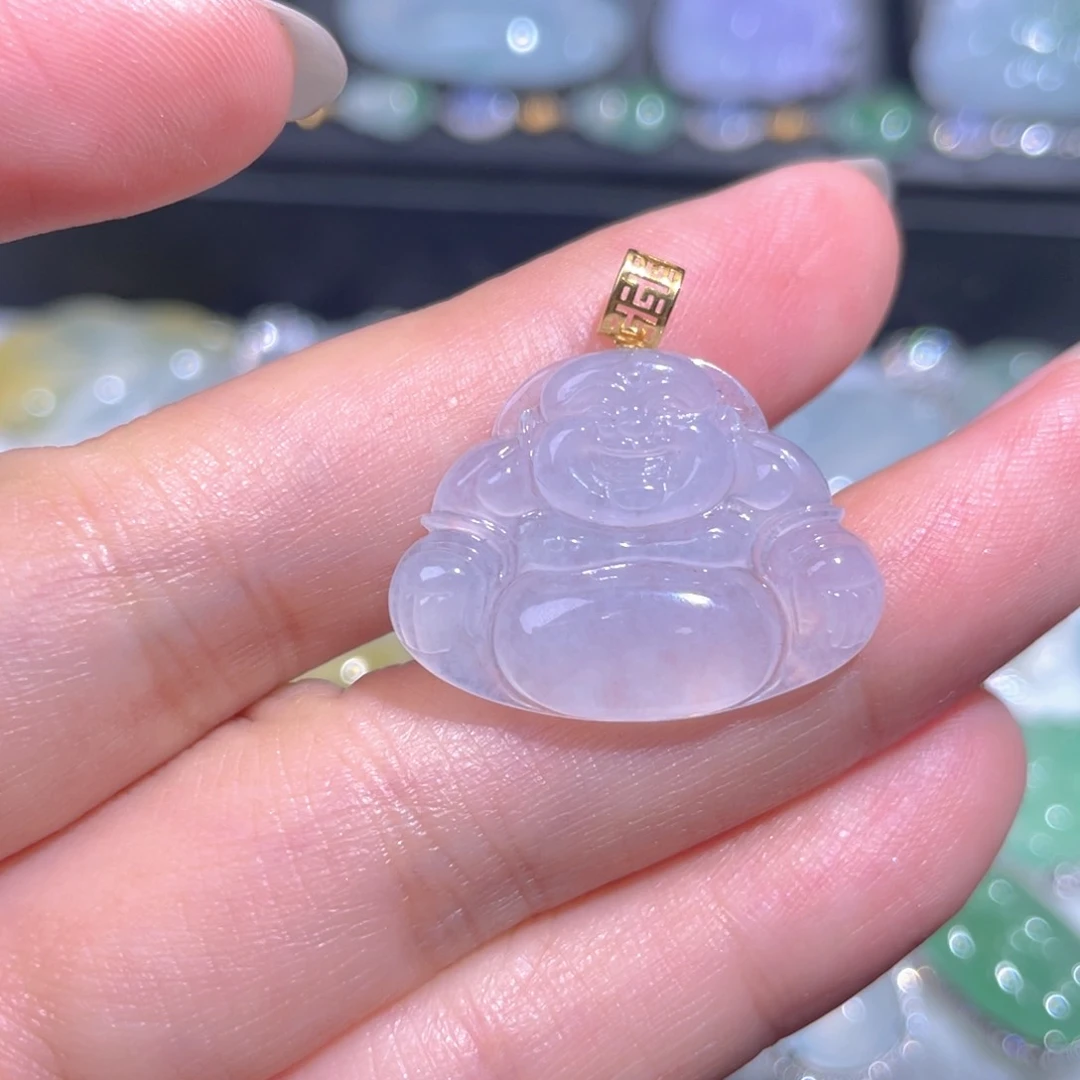 颈饰18K金镶嵌翡翠翡翠