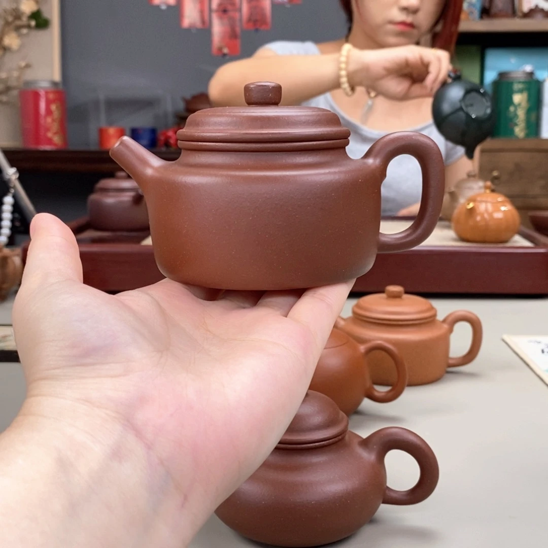 茶壶紫砂平台底槽清德钟半手220cc