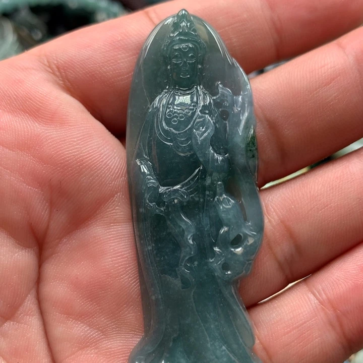 翡翠颈饰未镶嵌保真天然a货翡翠