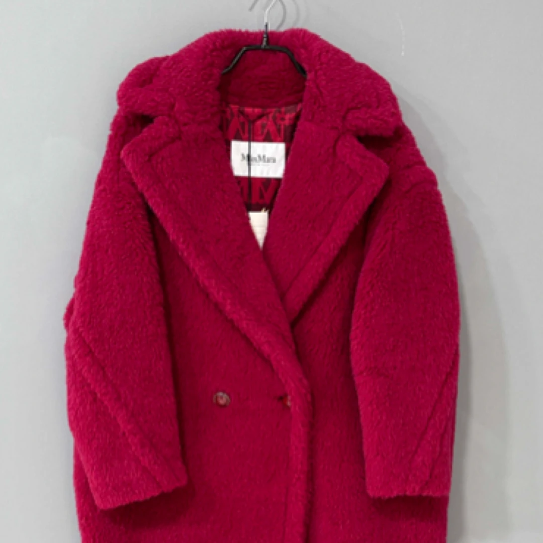 99新 MaxMara 玫红色内里满印泰迪大衣/xs码/59899