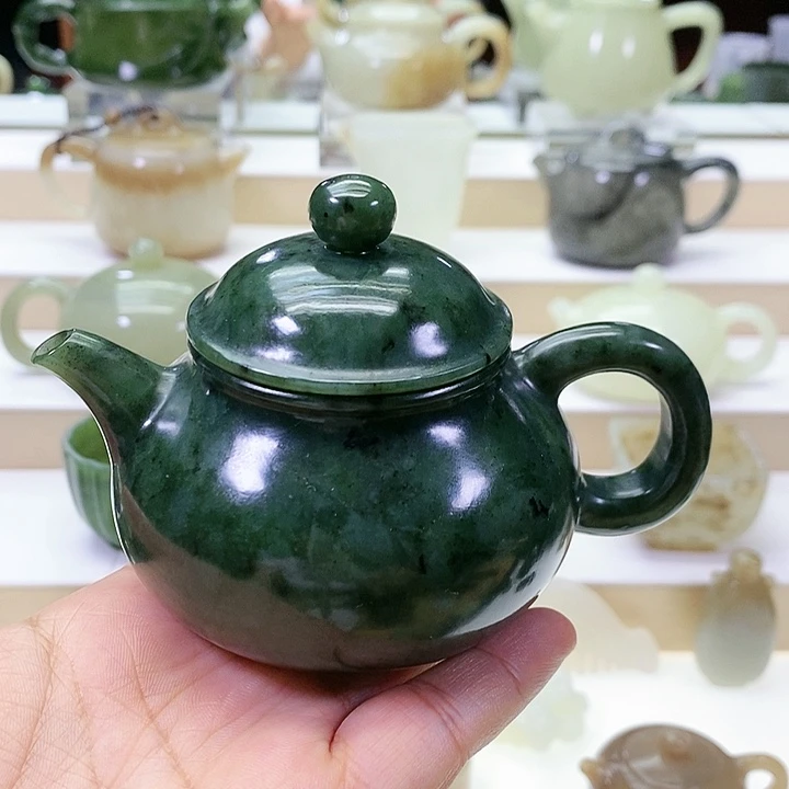 和田玉未镶嵌挂件茶壶