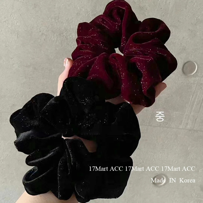 韩国东大门reina发饰净版复古满天星纯色丝绒气质优雅大肠发圈