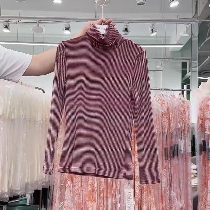 nn1107-时尚女装设计感针织衫百搭长款高领网红休闲