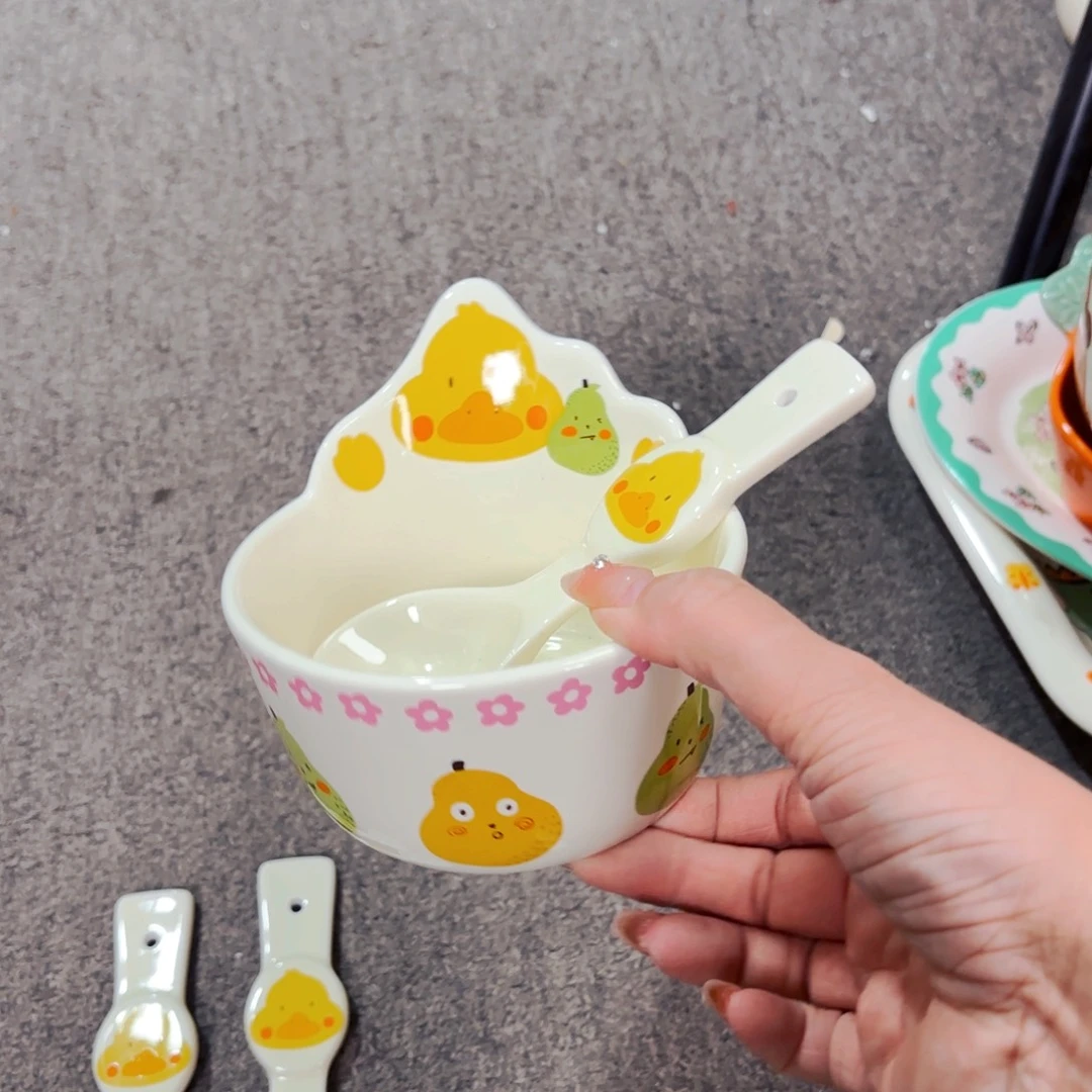 陶瓷可爱小黄鸭两件套
