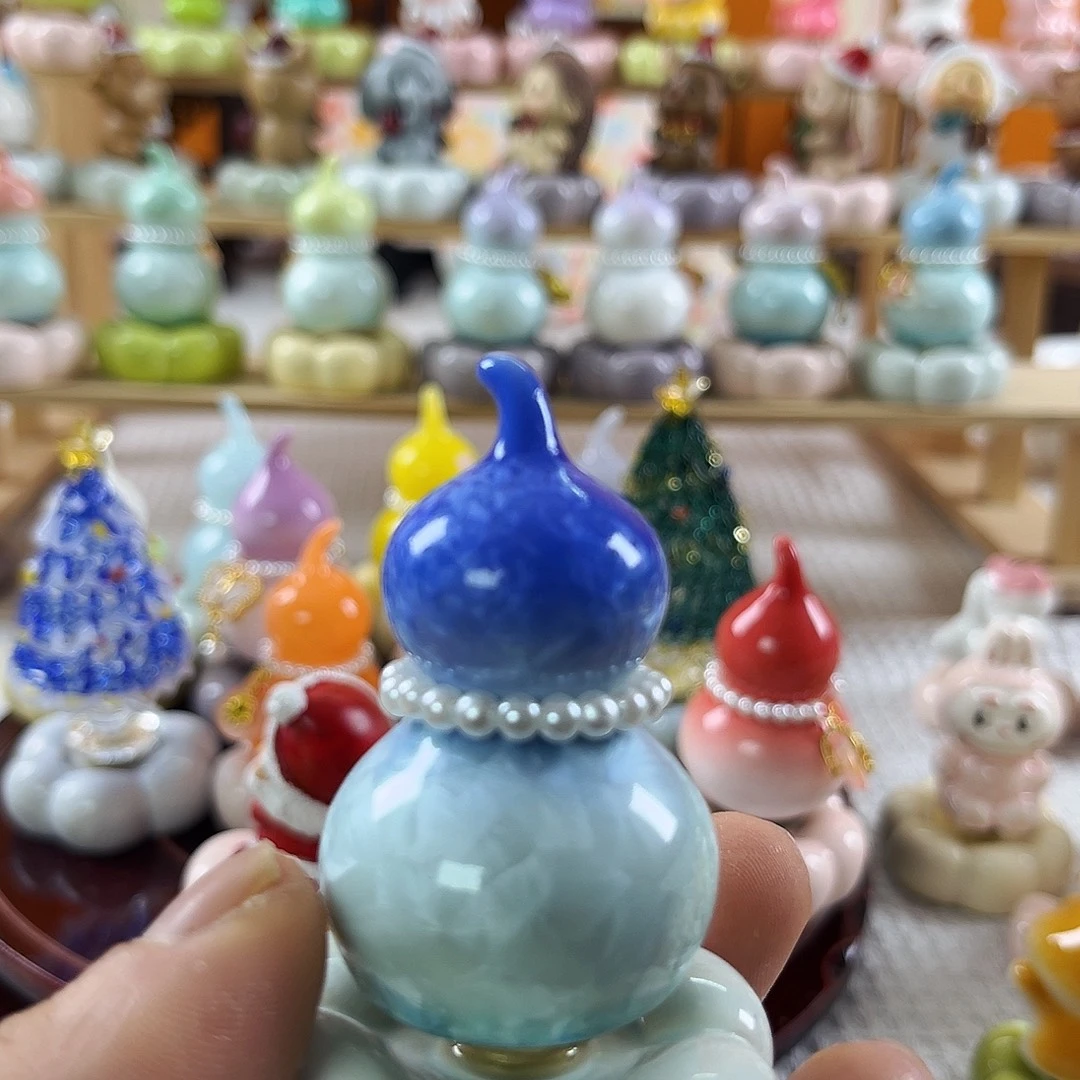 陶景德镇陶瓷底座转转宝蓝