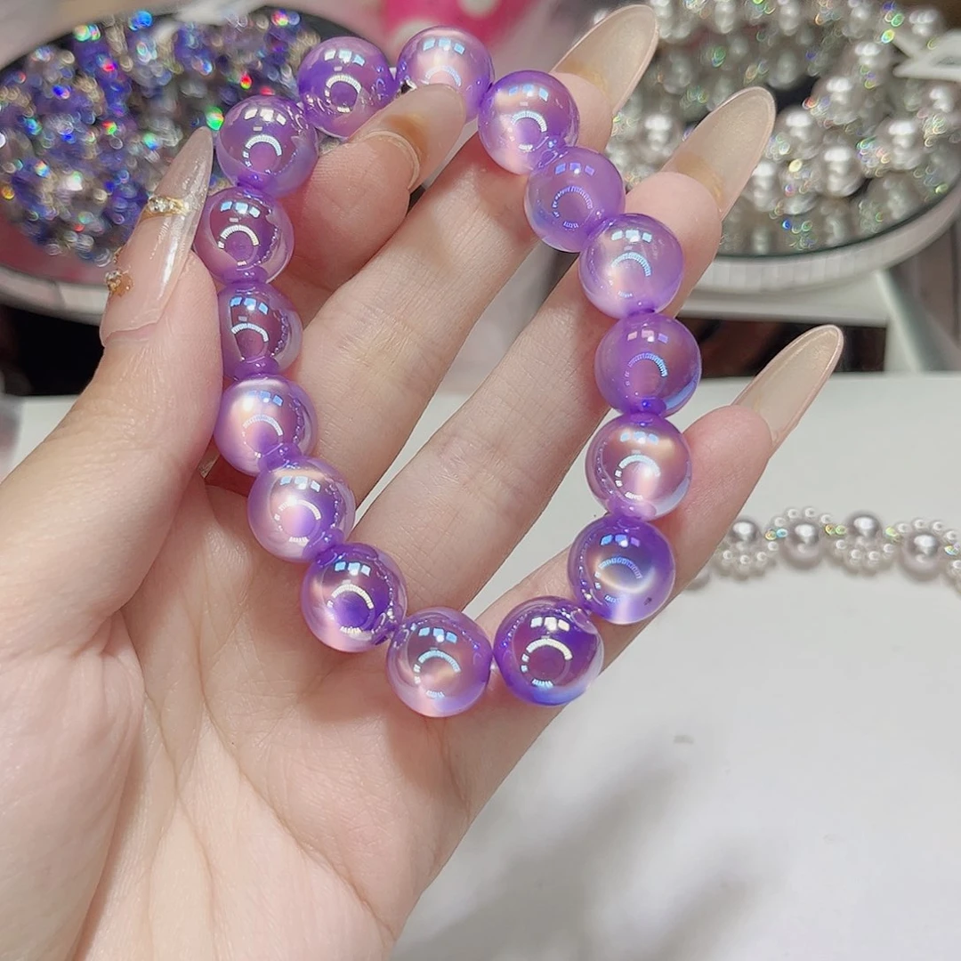 仿珍珠非金属紫色手链