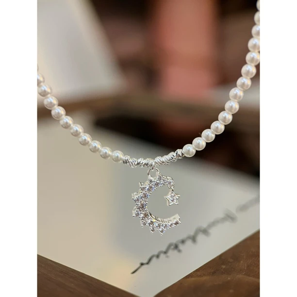 镀白金 眠眠月光 新款轻奢女小众设计项链Y166