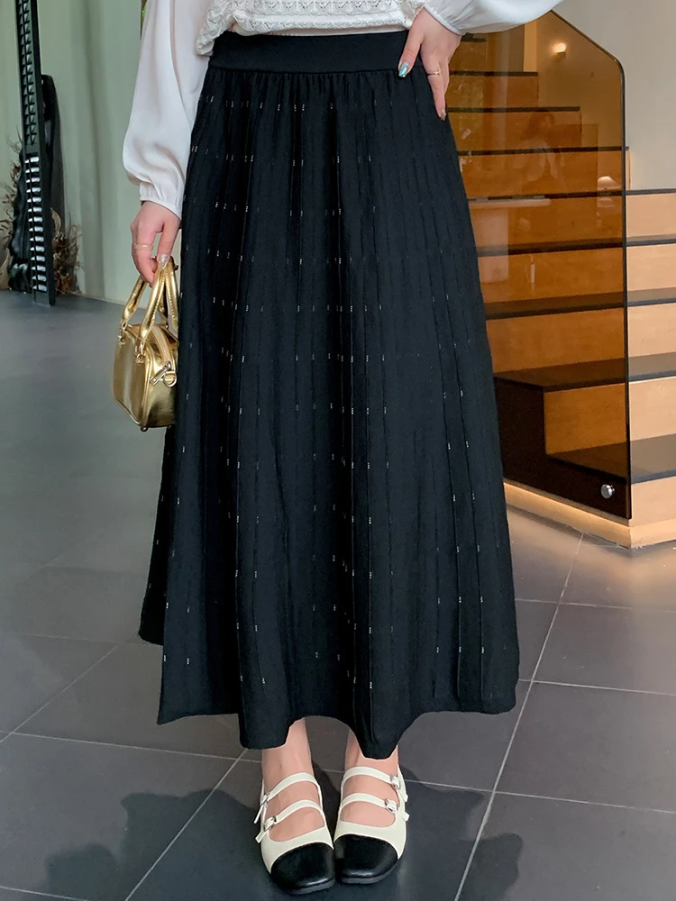 大码女装显瘦直筒气质半身裙女a字裙2025秋款胖mm百搭时尚百褶裙