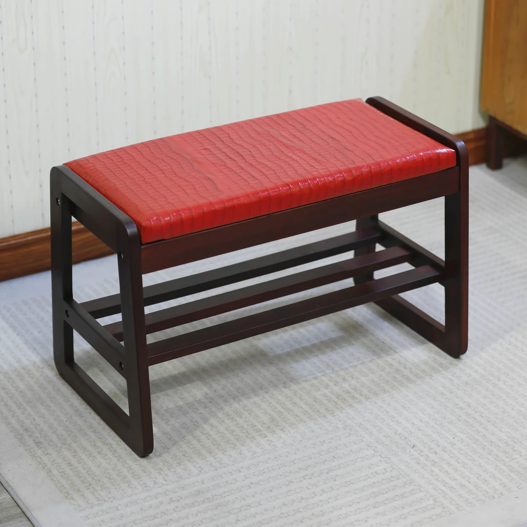 高款-菠萝格实木鞋柜鞋凳真牛皮个性简约高级客厅储物收纳