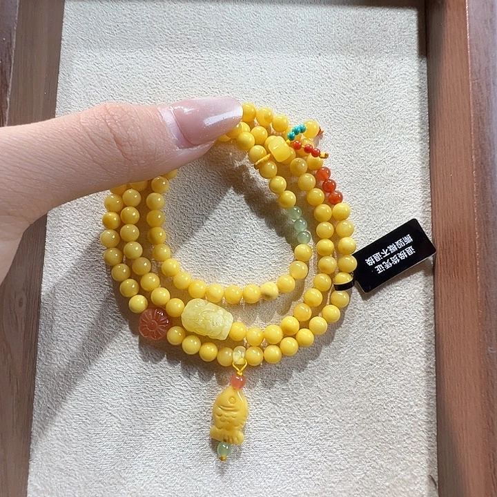 蜜蜡未镶嵌手串5.7mm蜜蜡手串