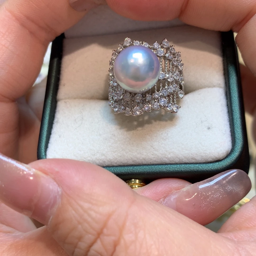 海水珍珠戒指银S925镶嵌