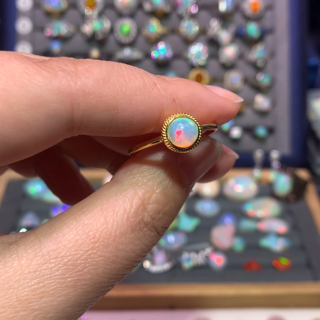 银S925镶嵌欧泊戒指款式