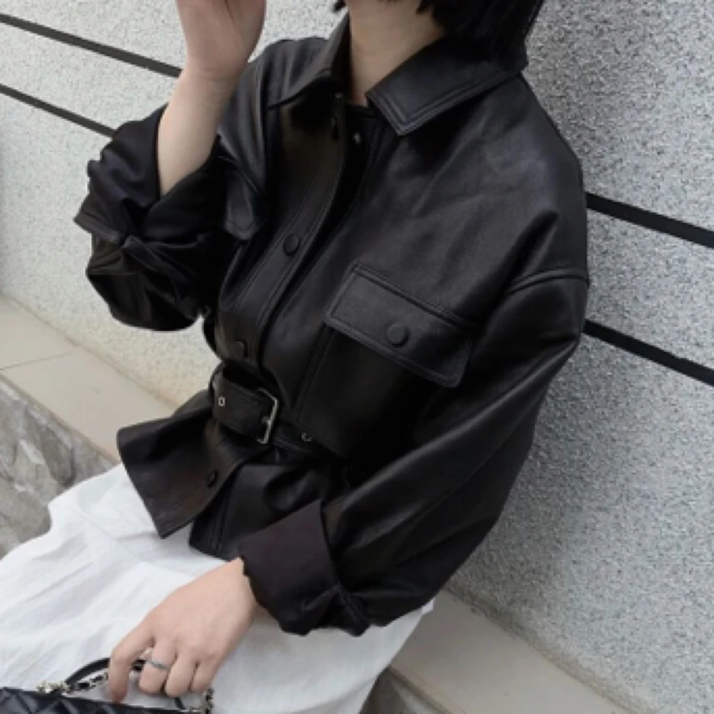 韩系复古甜酷风黑色收腰短外套小众女高级感气质炸街上衣潮1