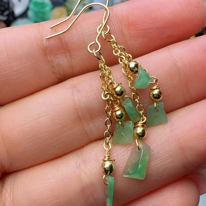 翡翠耳饰未镶嵌天然A货49