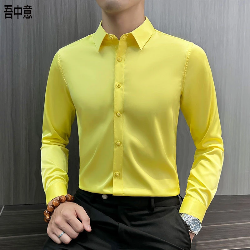 高级感衬衫男款爆款2025新款春秋商务休闲时尚百搭工作服衬衣男