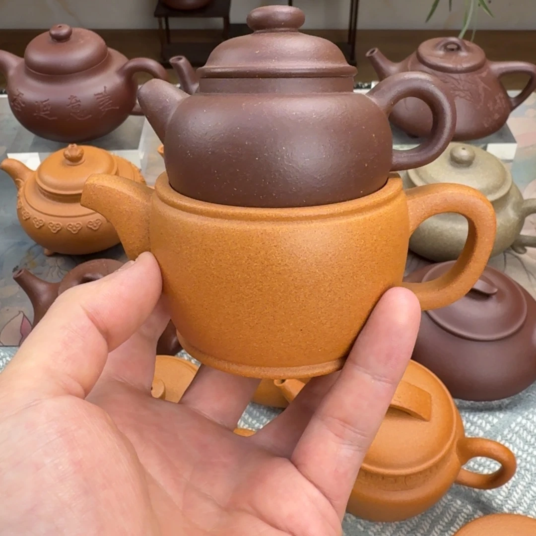 紫砂茶壶汉瓦 150cc 送瑕巨轮珠