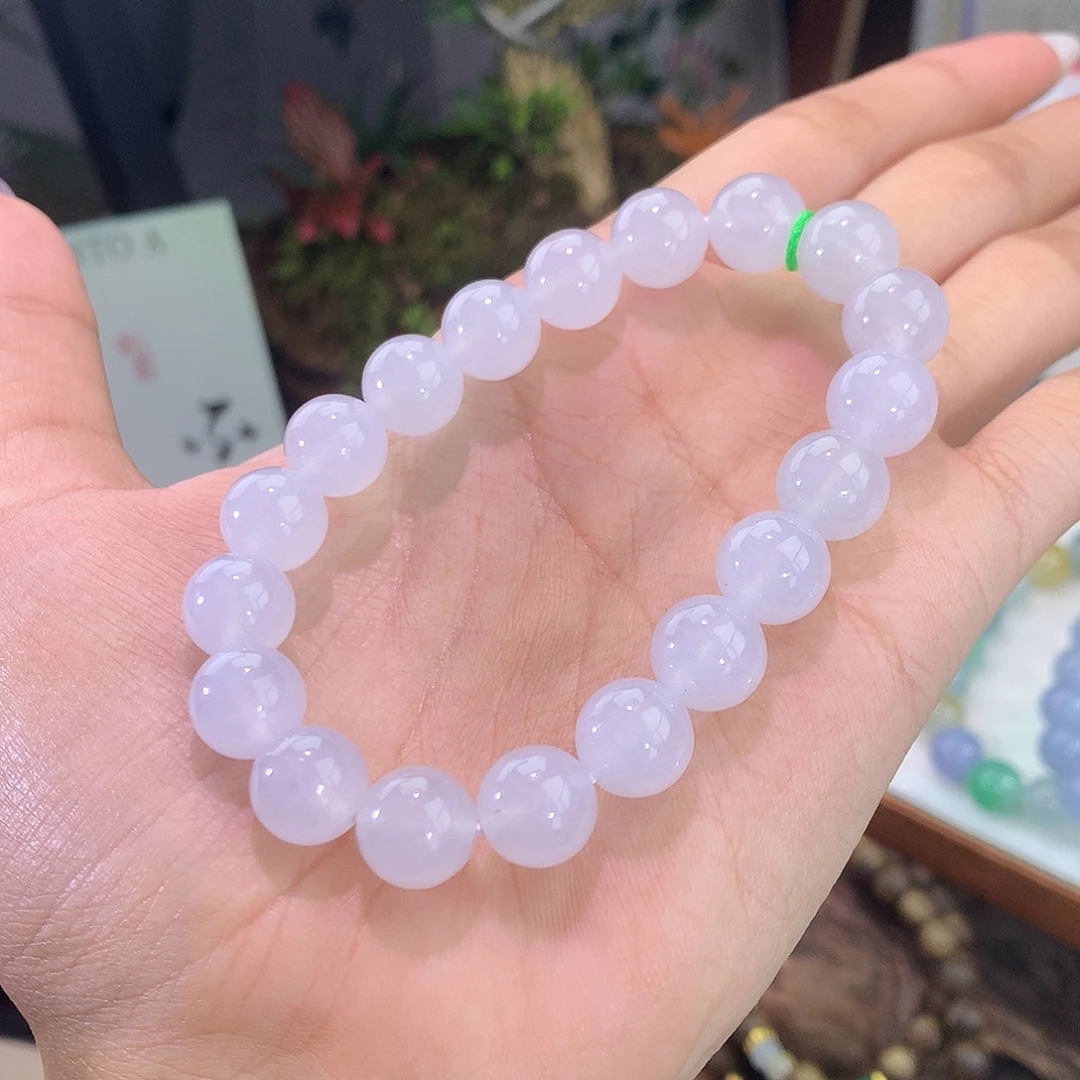 翡翠未镶嵌手链27号 白月光手串