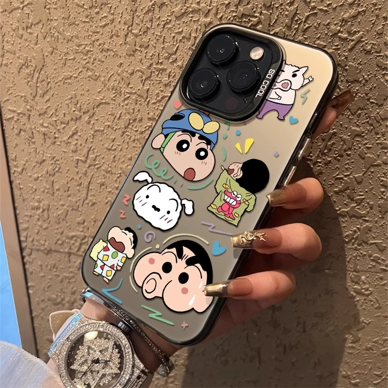 彩银蜡笔小新iphone17promax手机壳15苹果16pro防摔14卡通13新12P