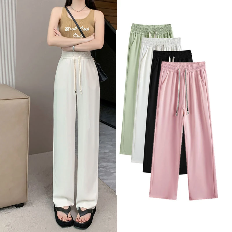 【夏季新款】显瘦小个子高腰夏季薄款宽松垂感ol休闲裤