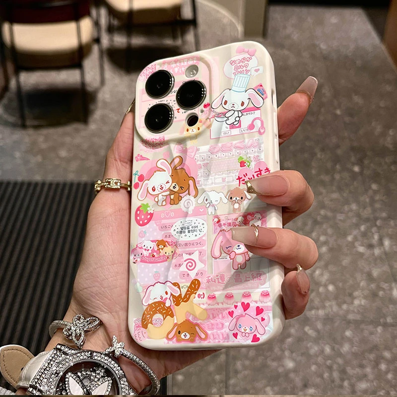 鱼板甜点兔适用iphone16苹果15pro手机壳14plus褶皱13磨砂12软11