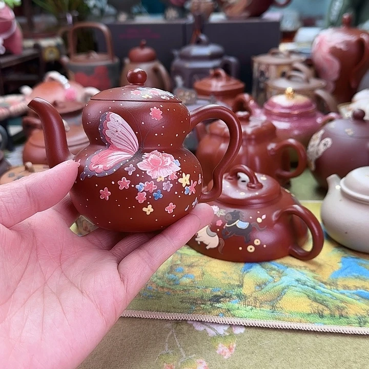 紫砂茶壶蝶梦葫芦