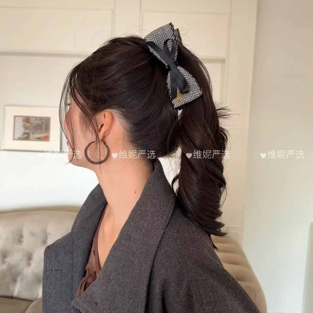 千金归来～氛围缎带蝴蝶结香蕉夹大号复古秋冬高级感布艺发夹发饰