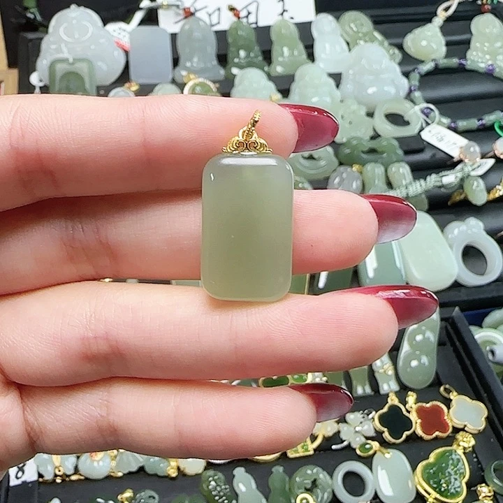 和田玉银S925镶嵌颈饰