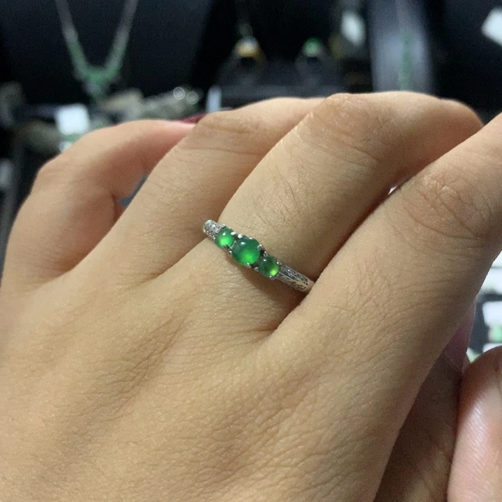 翡翠银S925镶嵌戒指