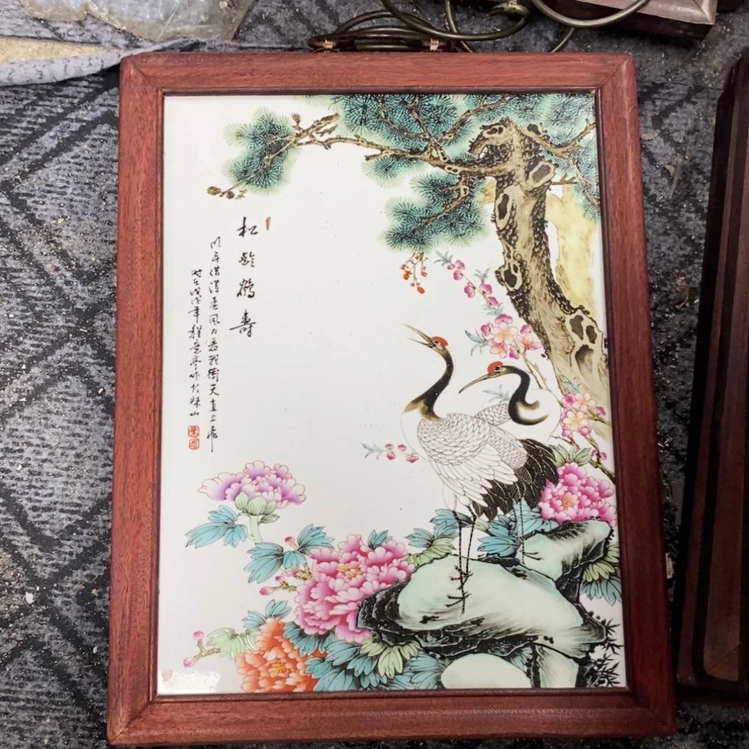 瓷片37*28 景德镇瓷板画柴窑烧制