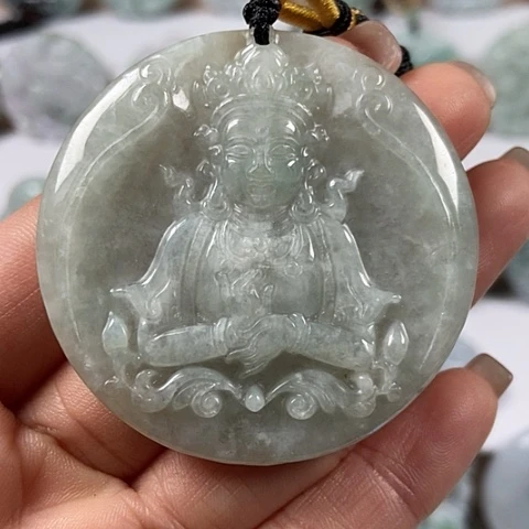 翡翠颈饰未镶嵌观音福利