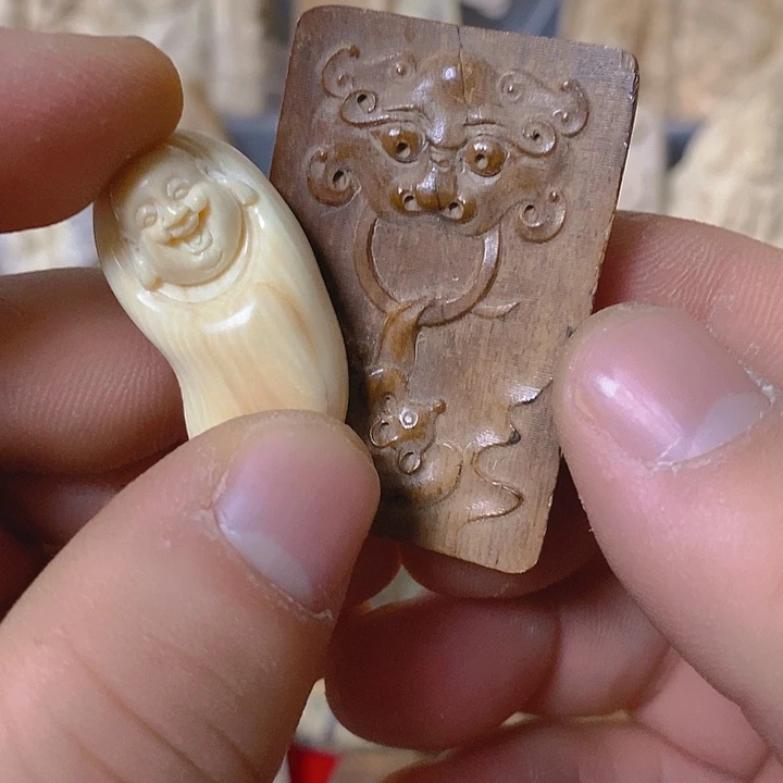 钛*天然猛犸牙雕刻残次品