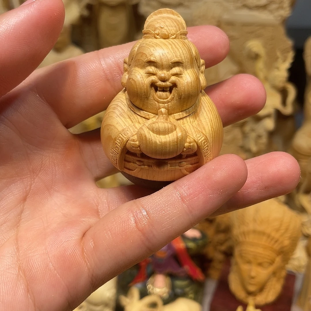 黄杨木不倒翁财神