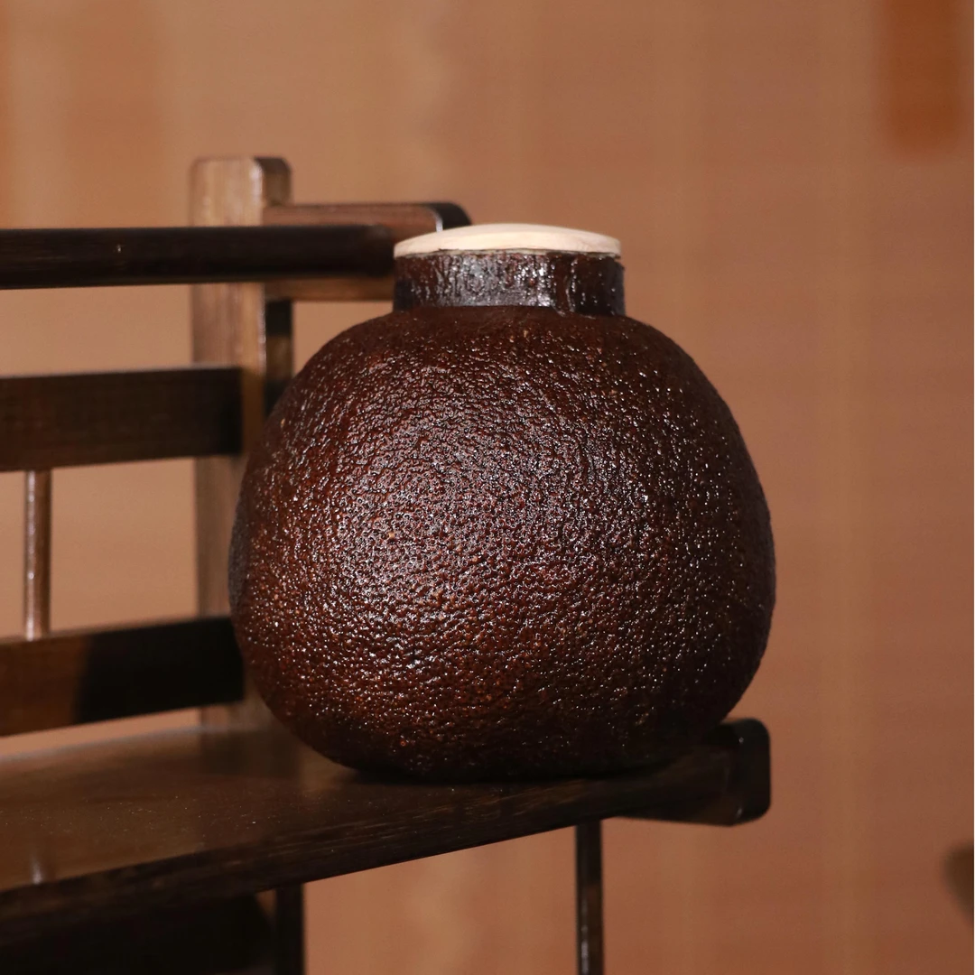 匠心严选大漆工艺柚子茶叶罐茶道器具茶周边