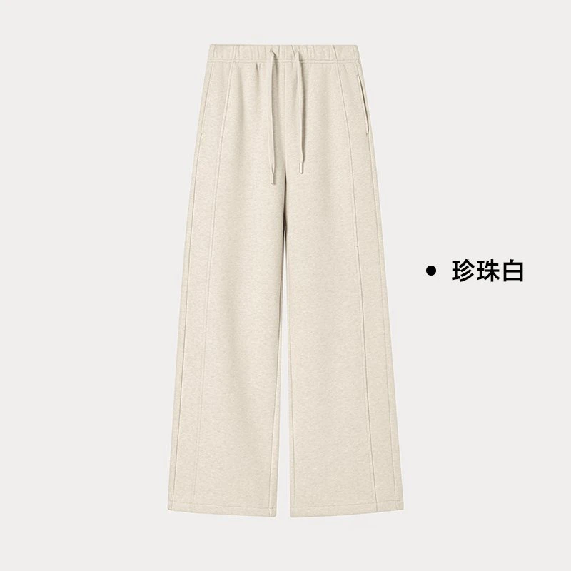 直筒裤简约秋冬潮流裤子加绒休闲裤高腰