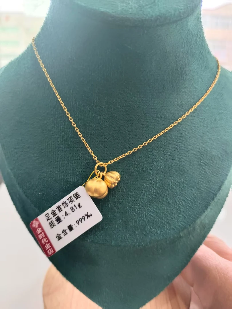 【金时代金店】4.81克（好柿莲莲）柿子莲蓬套链（M扣）