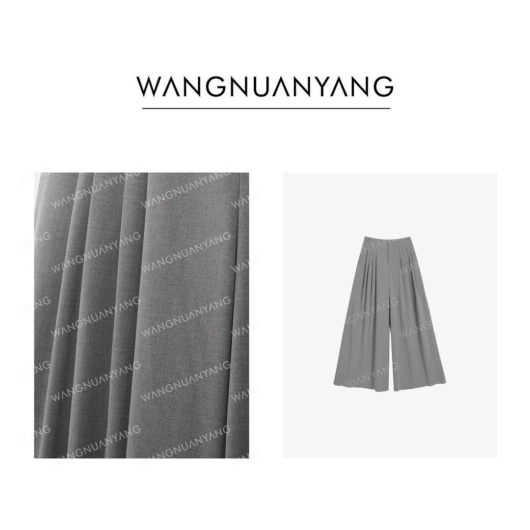 【WNY】云海雾凇｜直筒阔腿百搭拖地西装裤（24N80131）