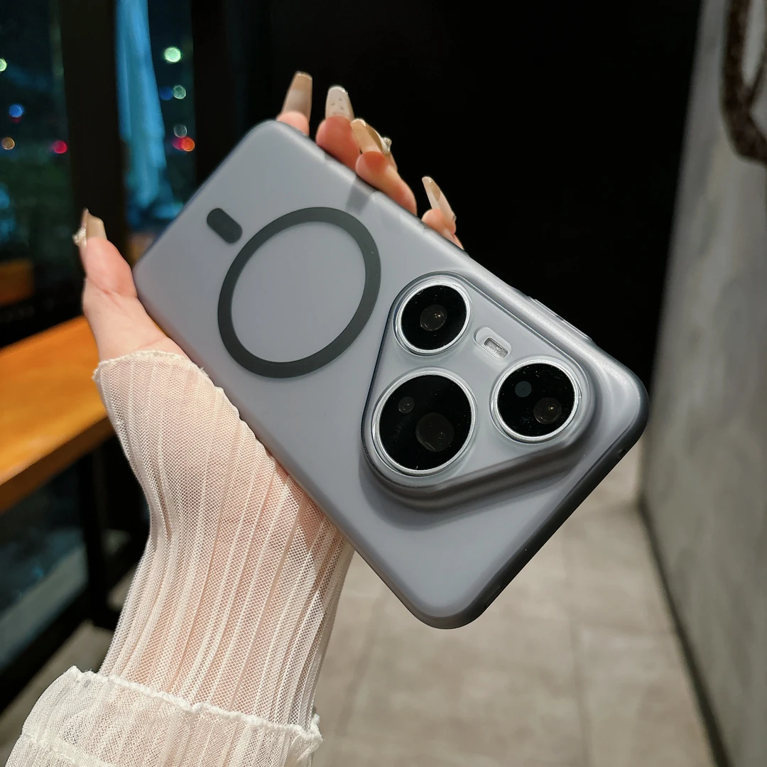 适用新款华为Pura80Pro冰雾肤感手机壳p70高级感磨砂防摔磁吸硬壳