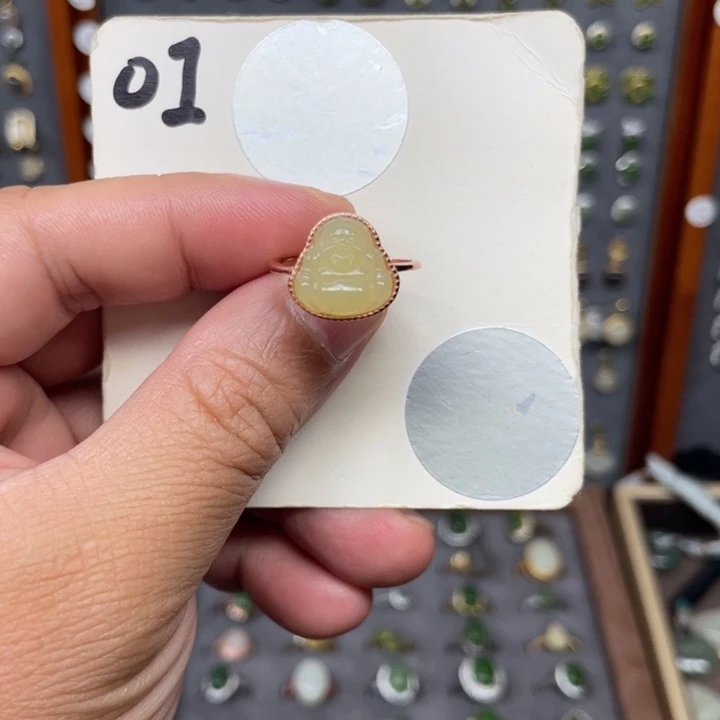 和田玉戒指银S925镶嵌和田玉01